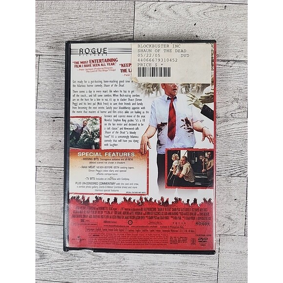 Shaun of the Dead (DVD, 2004) Preowned Blockbuster Case - Picture 2 of 3
